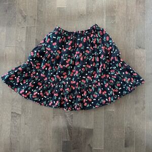 Vintage Gunit Fashions Cherries Tiered Midi Skirt Boho Romantic Flirty Cotton 1X